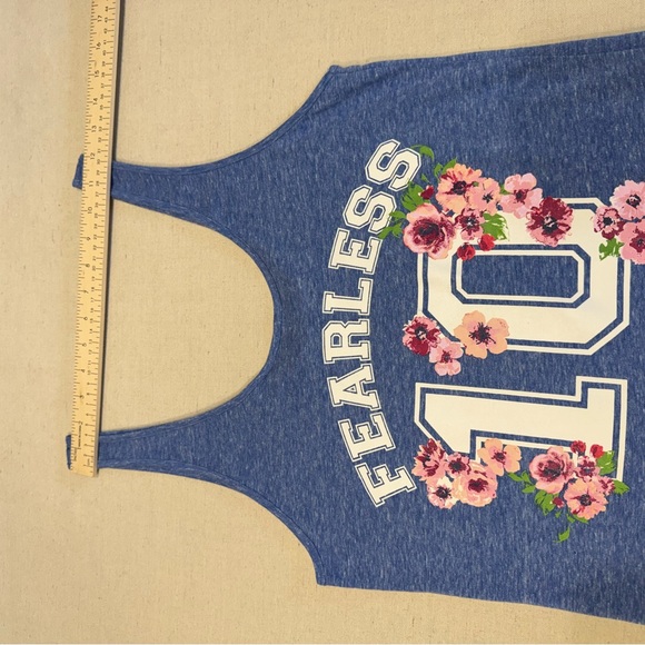 Fearless Blue Floral Women's Tank Top - Unbranded - Size Medium - Picture 7 of 14